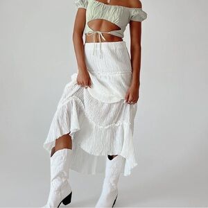 Princess Polly Cream Maxi Skirt